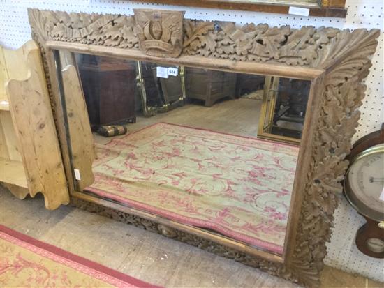 Oak leaf and acorn carved wall mirror(-)